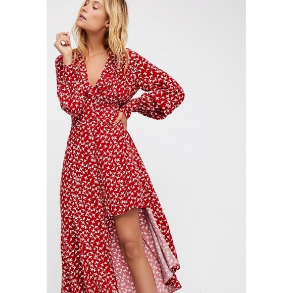 Free People Dresses & Skirts - Free People Walk Me Home Maxi in Red Sparrow Print
